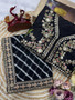 Georgette Sequence Work Saree with Banglory Silk Blouse Black Ethnic Wear