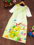 Colorful Holi festival kurti with short sleeves and inner lining