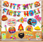My First Holi decoration kit with colorful banner and photo booth props