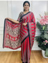 Ajrakh Satin Silk Designer Saree with Blouse
