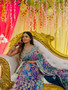 Soft chinnon saree with gold zari and real mirror work for festive wear