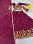 Chinon lehenga with 3.5 meter flair and detailed embroidery work