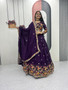 Chinon lehenga choli with embroidery coding thread work festive wear set