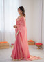 Ready to wear fendy silk saree with lace work and designer blouse