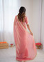 Designer saree with beads and sequin blouse for weddings and events