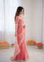 Designer saree with beads and sequin blouse for weddings and events