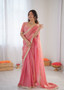 Designer saree with beads and sequin blouse for weddings and events