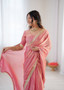 Heavy fendy silk saree with sequin embroidered blouse for party wear