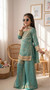 Designer kids kurta palazzo set with mirror work detail
