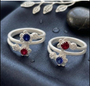 adjustable silver plated toe rings pack of 2 india