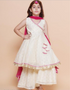 Girls Chanderi silk kurta sharara set with dupatta for festive wear
