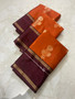 Banarasi Katan Silk Saree Double Zari Buti Kanchi Border