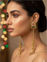 Gold plated Kashmiri jhumka earrings with ghungroo bells for women