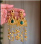 Lightweight ethnic drop earrings with artificial stones