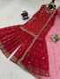 Chinon silk sharara set with sequin embroidery and net dupatta for Eid wear