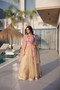 Designer lehenga choli with embroidered shrug and 4 meter flair