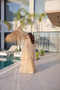Model wearing sindur silk lehenga with embroidered shrug