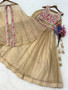 Designer lehenga choli with embroidered shrug and 4 meter flair