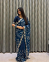 Gota Patti foil work satin silk saree with embroidered C pallu