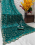 Embroidered foil work saree for festive and bridal occasions