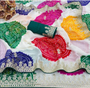Multicolor printed chiffon saree with embroidered Bangalori silk blouse