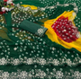 Bandhej georgette saree with pitta work and embroidery border