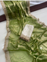 Designer satin silk saree with embroidery work and blouse piece