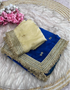 Traditional satin silk saree with detailed embroidery design