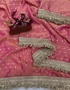 Elegant blue zari woven silk saree with matching blouse