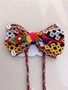 Set of 2 unique braided n hair bow alligator clip pin perfect for navratri