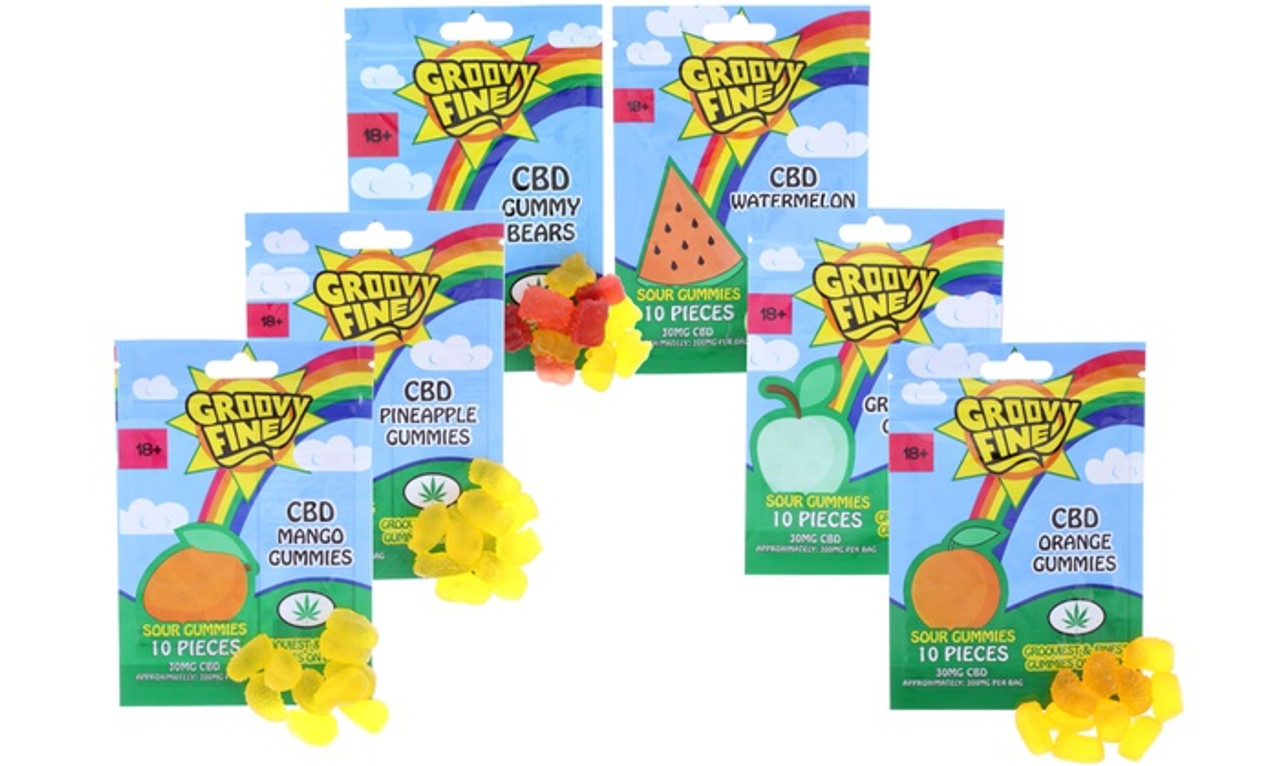 Groovy Fine 300mg CBD Gummies: Sampler 6 Pack