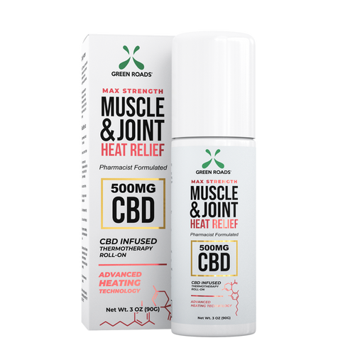 Muscle & Joint Heat Relief Roll On 500mg by Green Roads