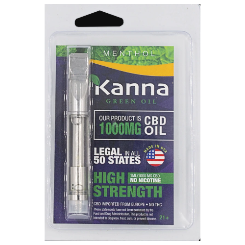 Kanna CBD Cartridge 1000mg 1ml-MENTHOL