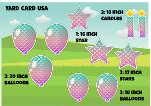 mermaid balloons, candles, scales, gold, purple, teal mermaid balloons, candles, scales, gold, purple, teal