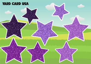 glitter, purple, stars