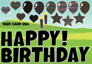 rainbow black, birthday, balloons, rainbow