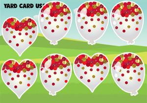 confetti, balloons, hearts, red, glitter, gold confetti, balloons, hearts, red, glitter, gold