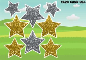 Smooth Glitter Silver Gold Black Red Stars! Half Theme: Pick 2 for