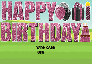 Round Glitter Pink, birthday , cake, candle, XL