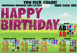 happy birthday, happy birthday lawn signs, yard letters, card card letters, lawn letters, lawn signs