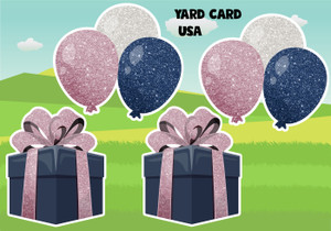 Glitter Rose Gold on Navy Gifts  and Balloons! Half Theme: Pick 2 for Glitter Rose Gold on Navy Gifts  and Balloons! Half Theme: Pick 2 for
