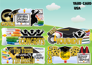yard cards, birthday lawn signs, birthday letter, happy birthday lawn signs, graduation lawn signs, graduation lawn letters, graduation caps, graduation gowns, graduation ,yard card rental wholesale, letters, school letters, yard card supply, yard card wholesale
