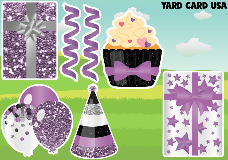 lavender and black party set