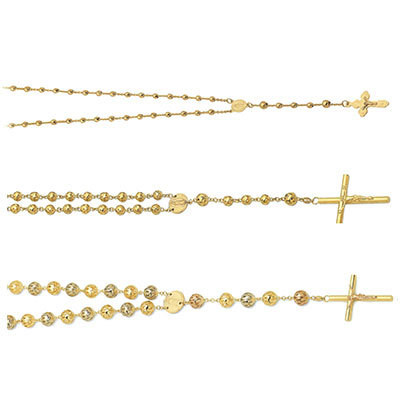 Rosary Necklaces 14k Yellow gold Rosary 