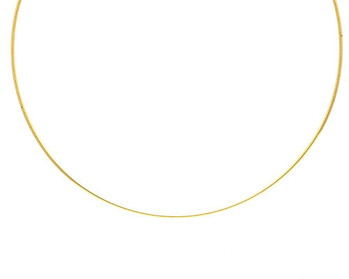 14k Gold 1mm Round Omega Necklace 16 Inches