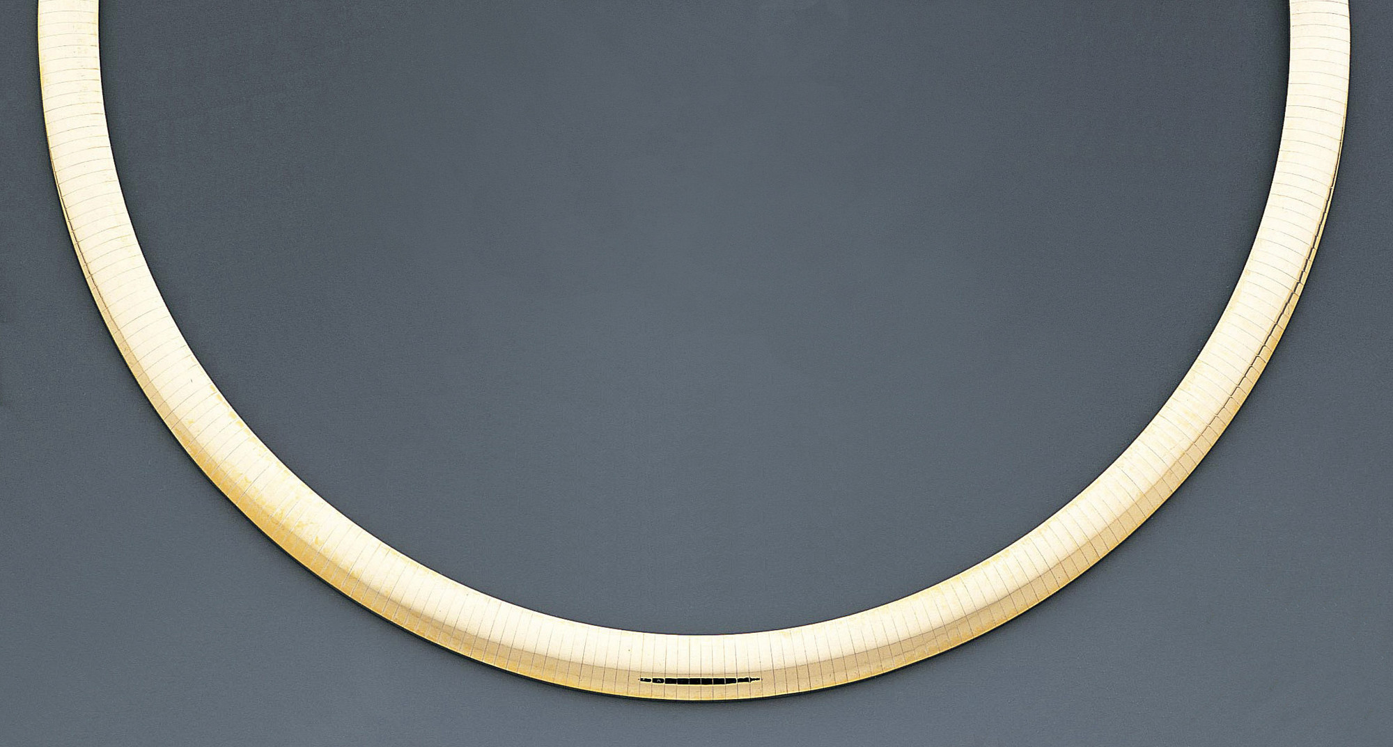 14k Gold 8mm Domed Omega Necklace 16 