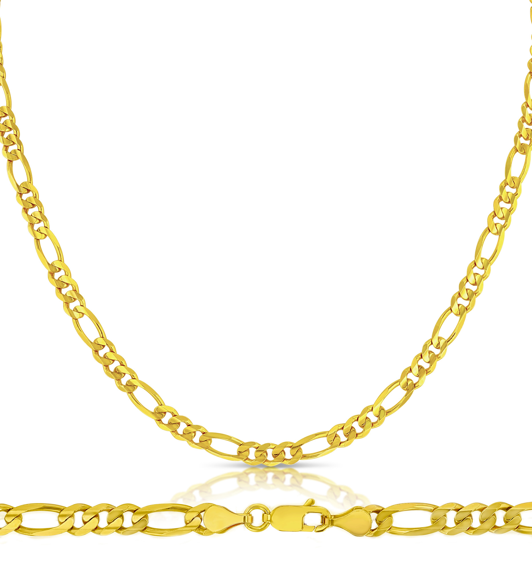 14k Yellow Gold Solid Figaro Bracelet (6.00 mm)