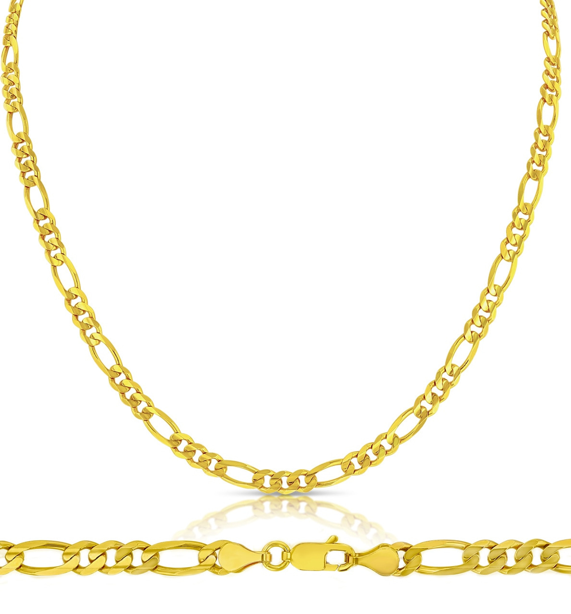 14k solid gold figaro shop chain 20 inch