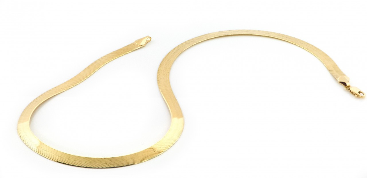 14k Gold 5.2mm Herringbone Chain 20 Inches