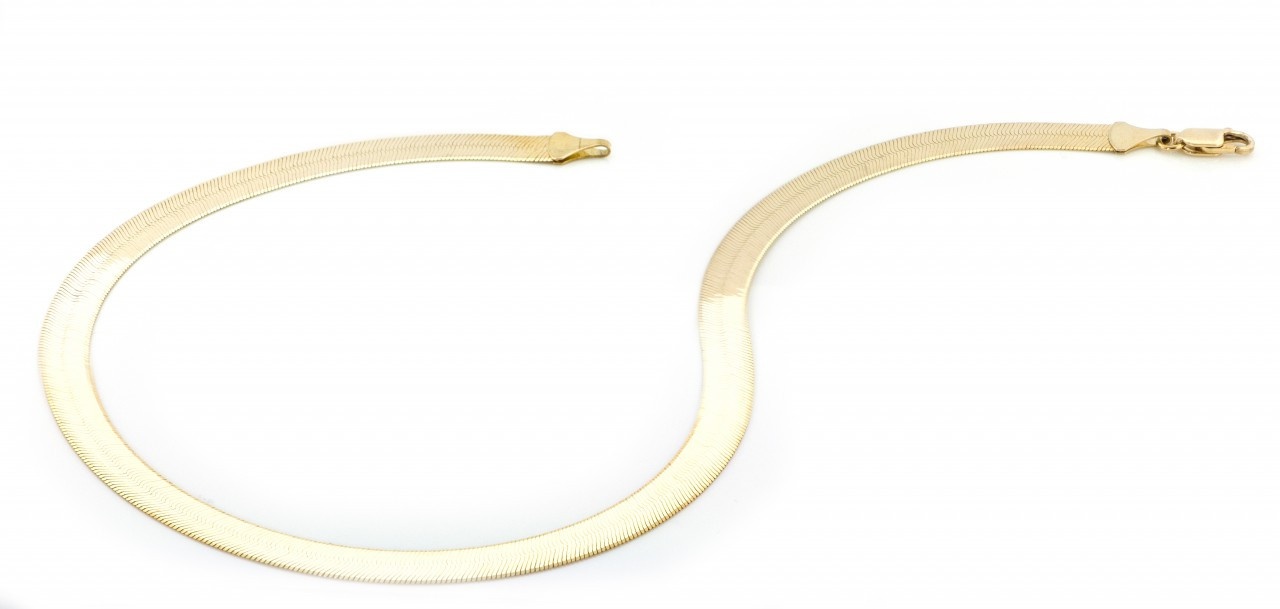 14k Gold 8mm Herringbone Chain 20 Inches